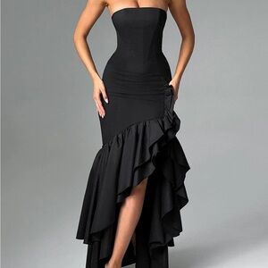 Baby boo black long strapless dress